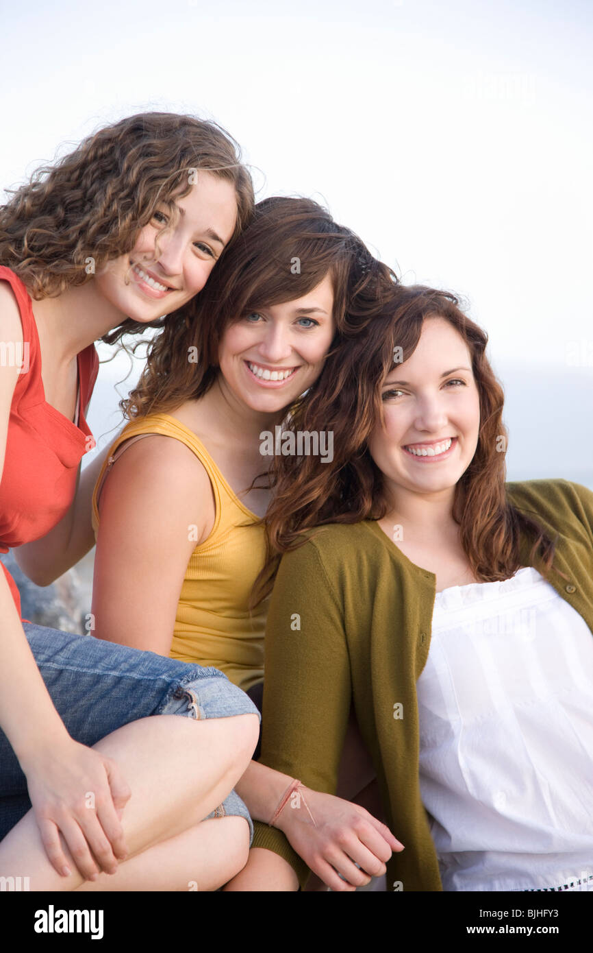 three girlfriends Stock Photo