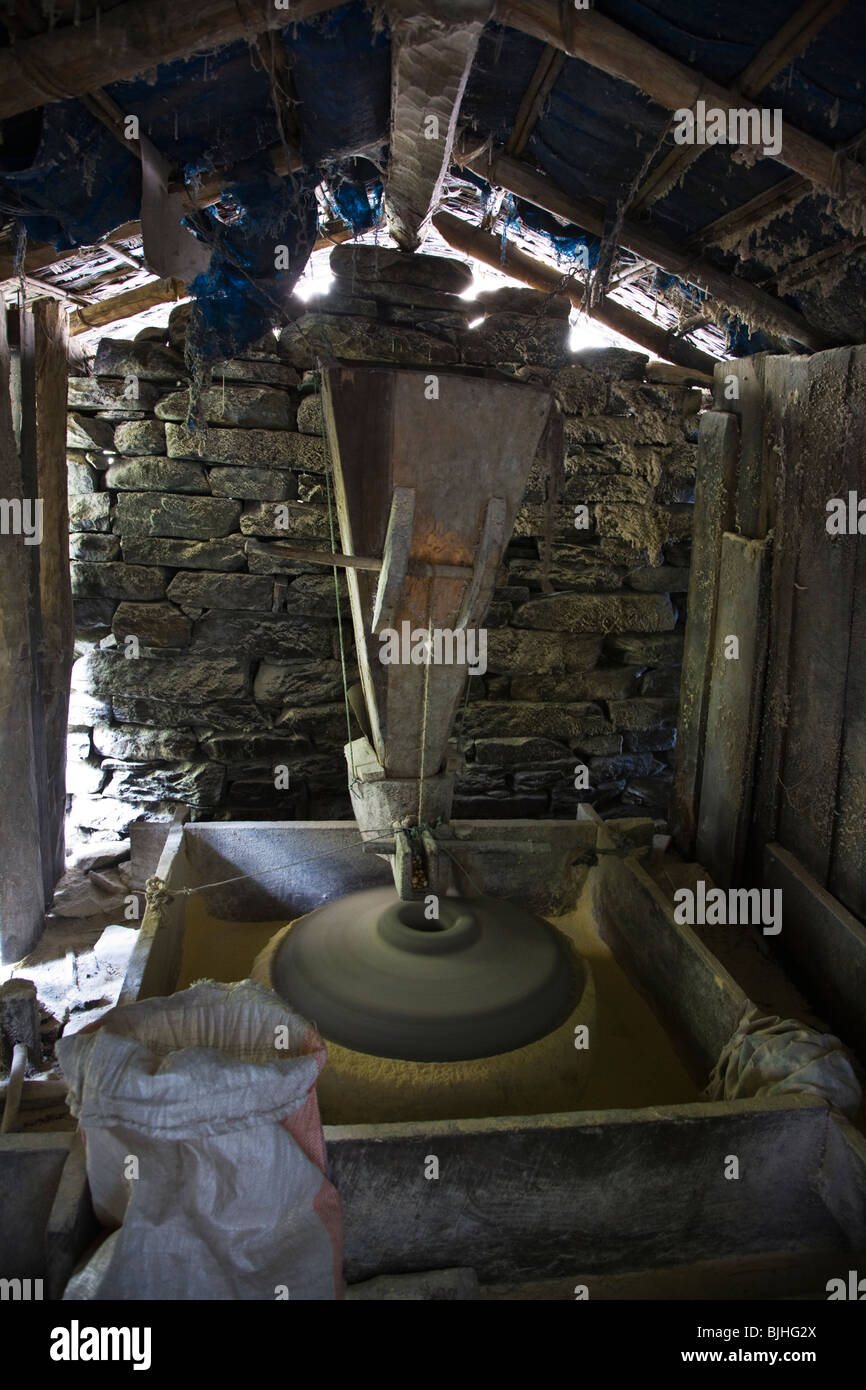 A water powered stone FLOUR MILL on the AROUND ANNAPURNA TREK NUPRI