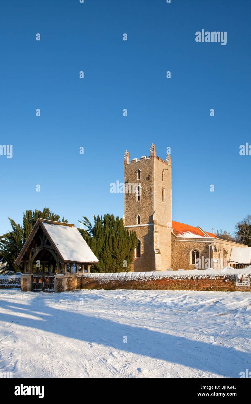 St Mary The Virgin's Church at Langham following Heavy Snowfall in the