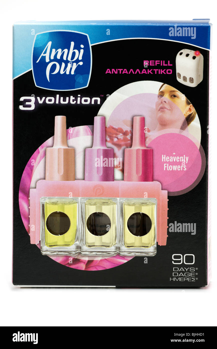 Ambi Pur 3volution heavenly flowers 90 day room fragrancer refill Stock Photo