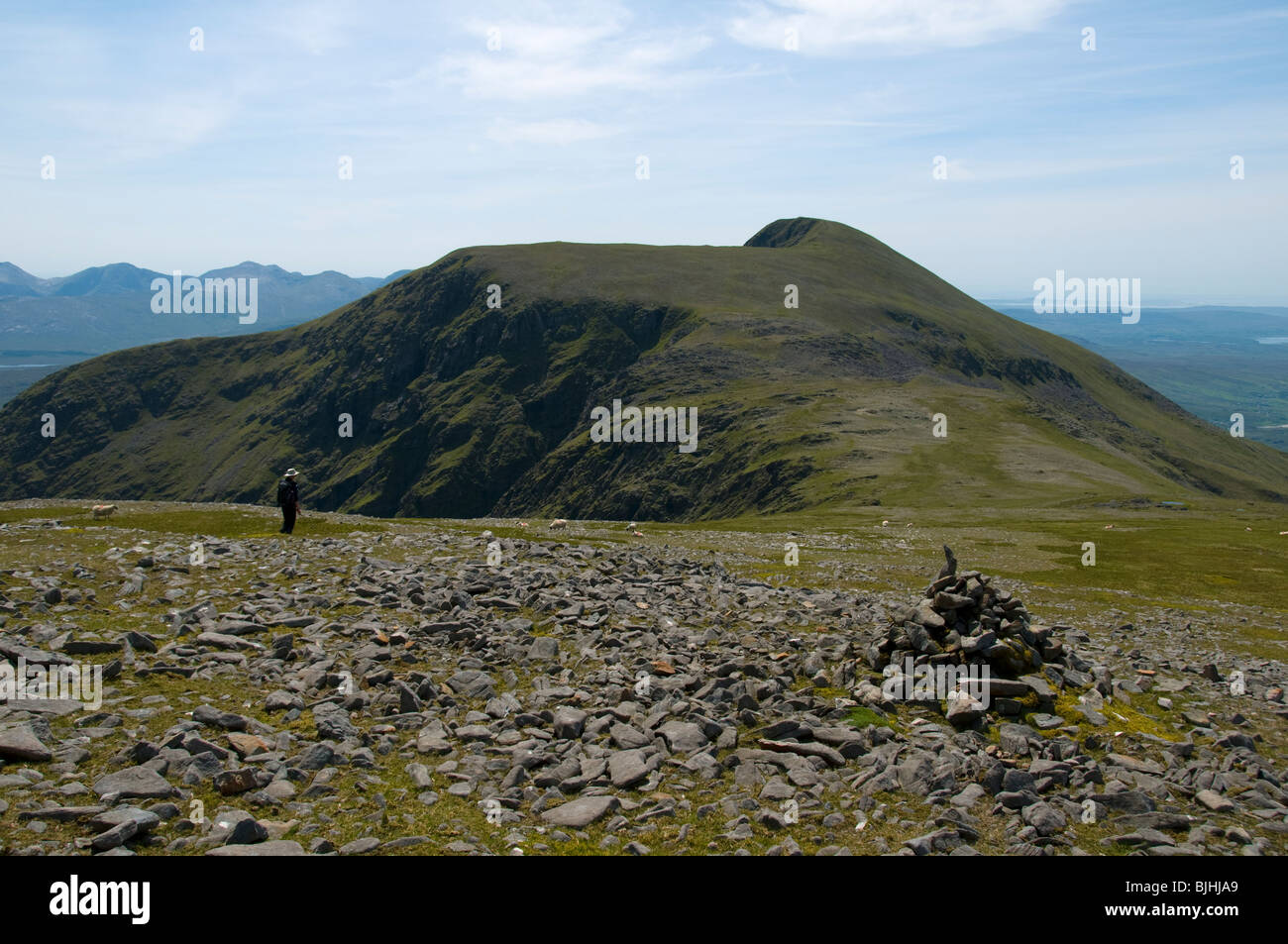 Mweelrea Mountain main summit from Ben Bury, County Mayo, Ireland Stock Photo