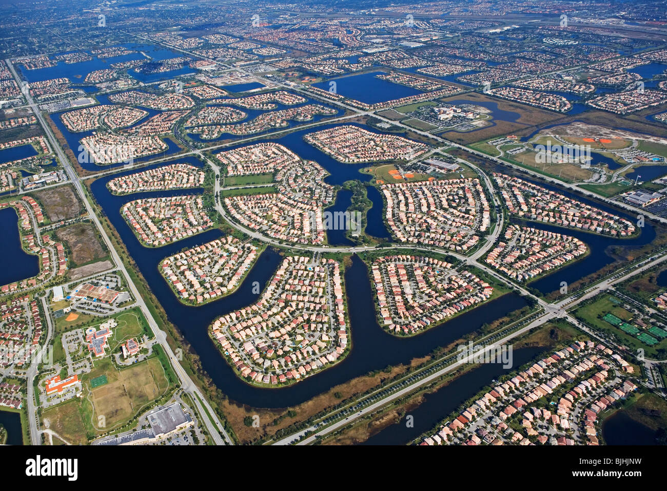 Aerial view of city Stock Photo