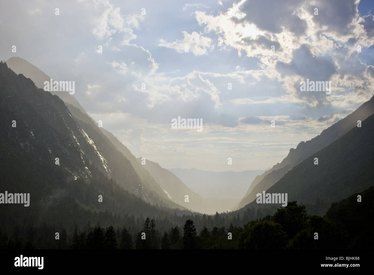 mountain valley Stock Photo