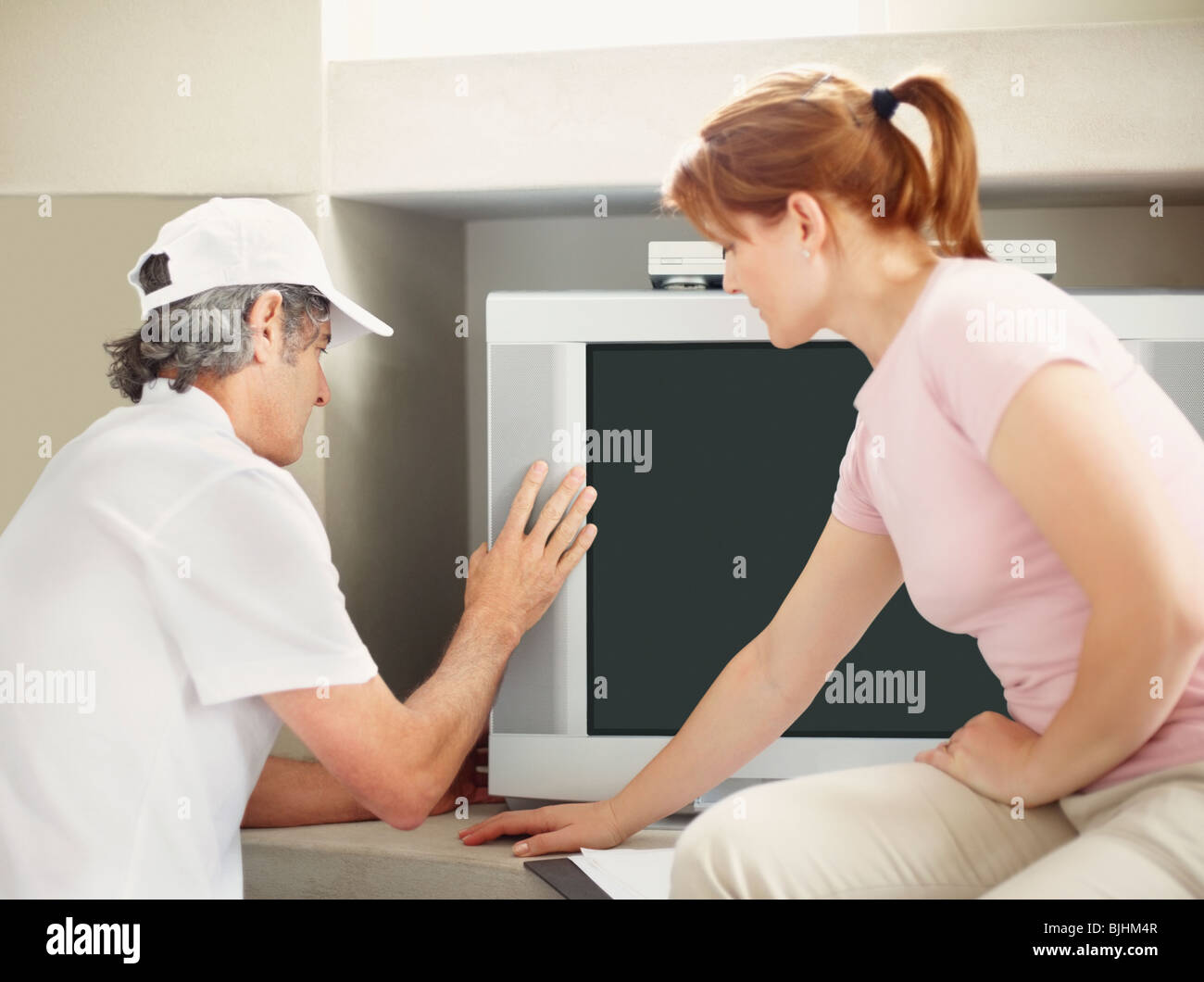 Fixing a computer Stock Photo