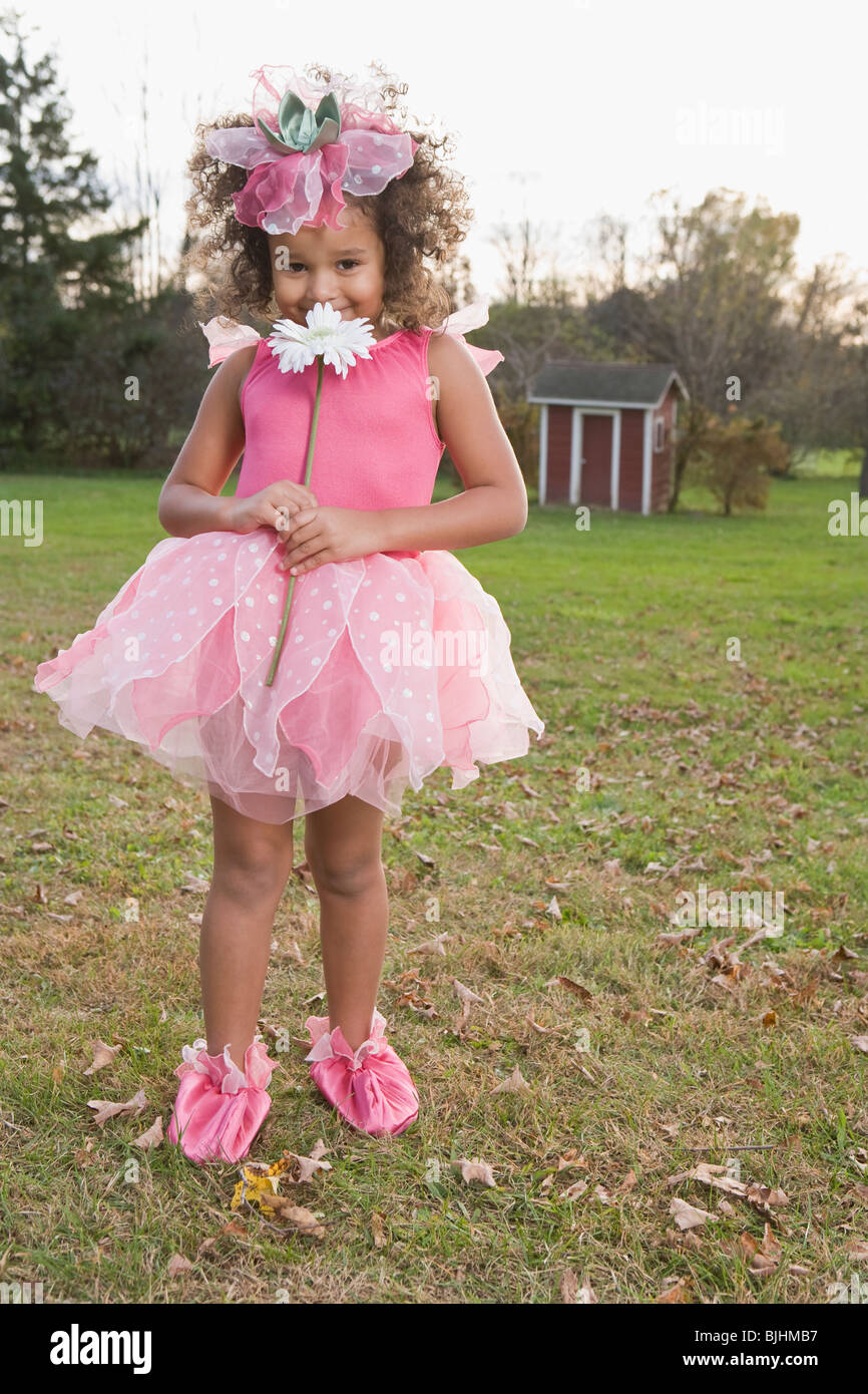 Young girl dressed as a ballerina Stock Photo