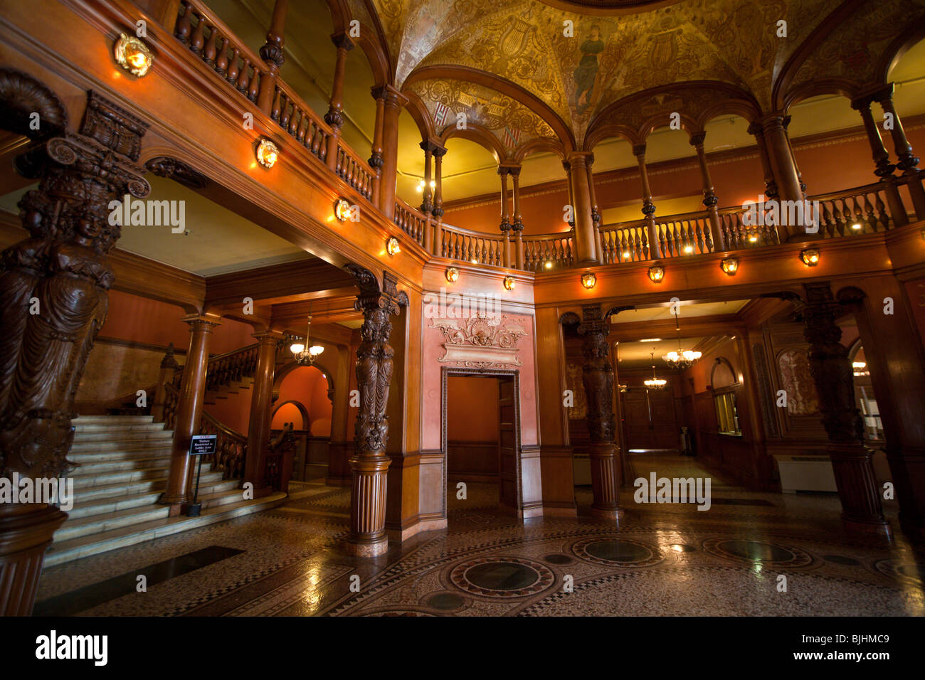 Interior of Flagler Hall in Flagler College, an historic liberal arts ...