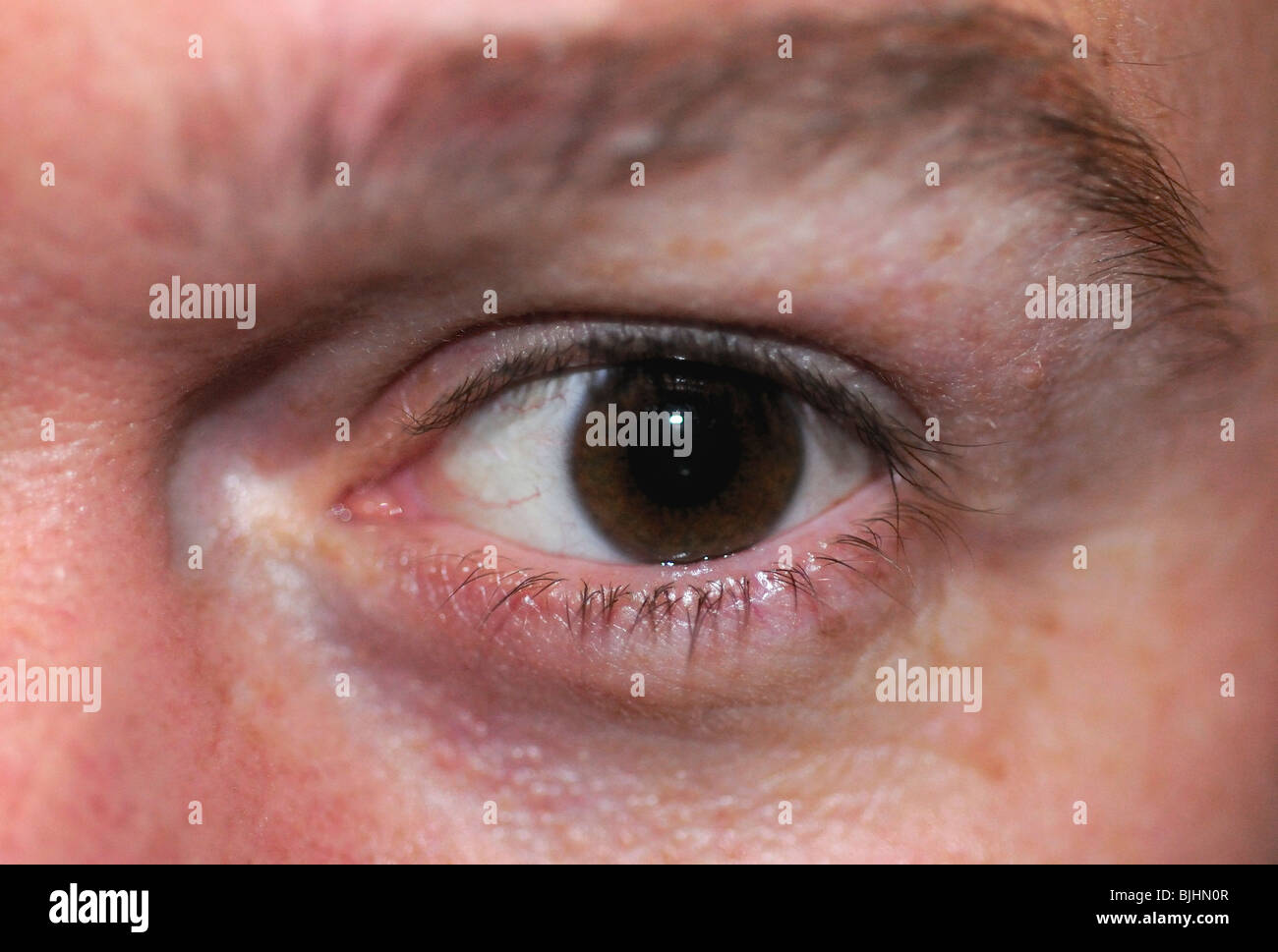 Close up on mans eye Stock Photo