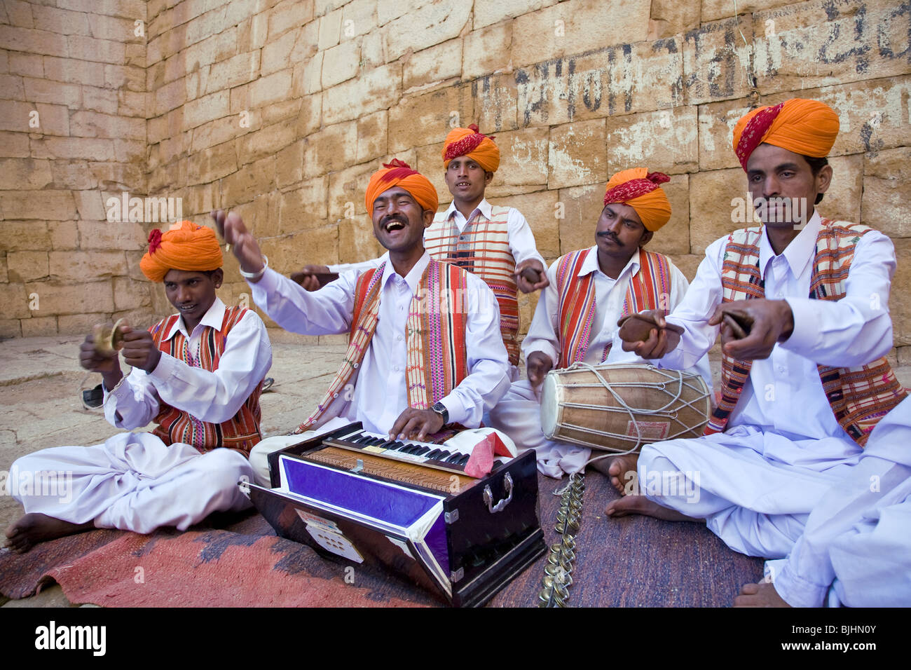 Street musicians. Jaisalmer. India Stock Photo