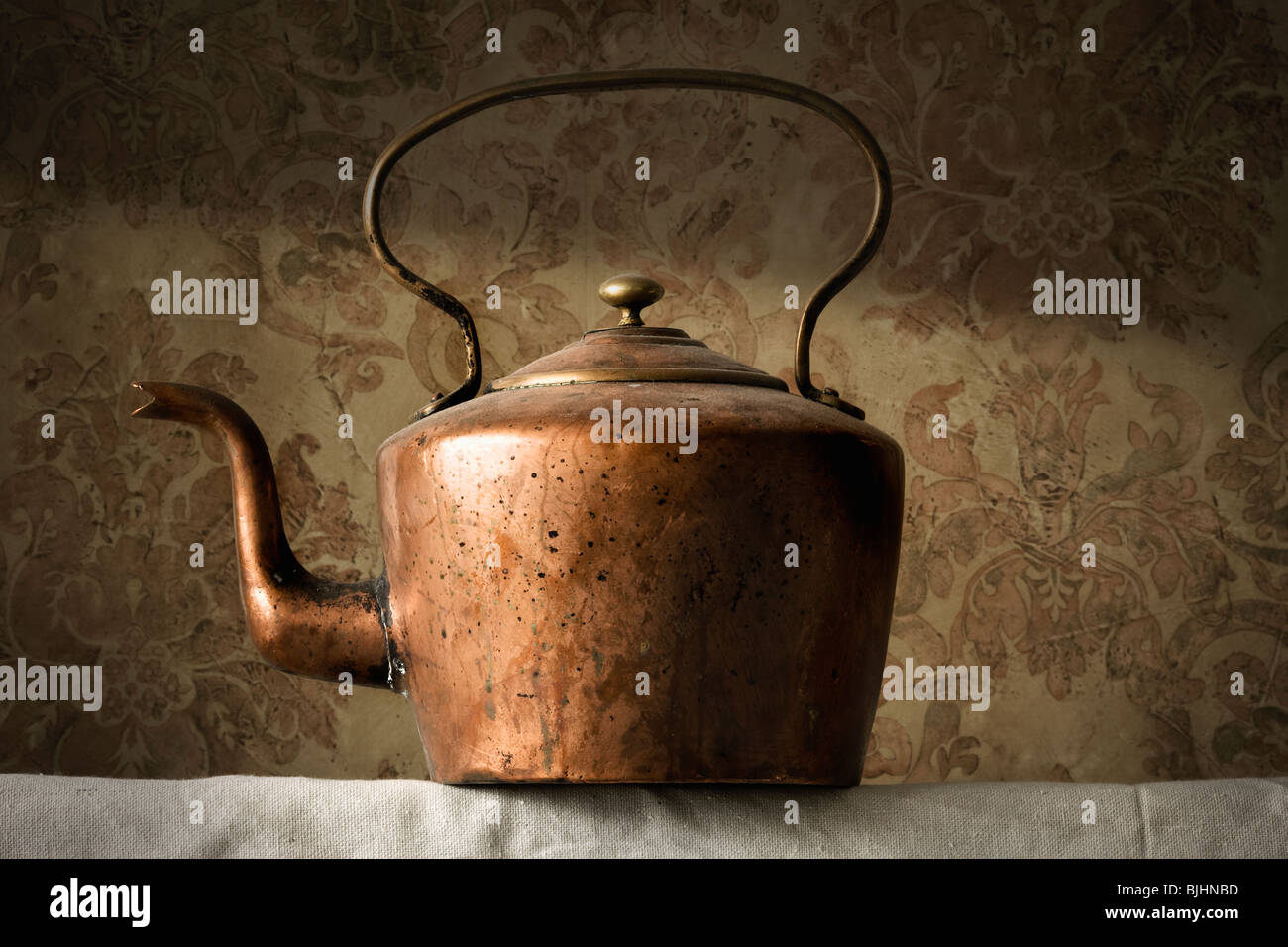 Copper tea kettle Stock Photo