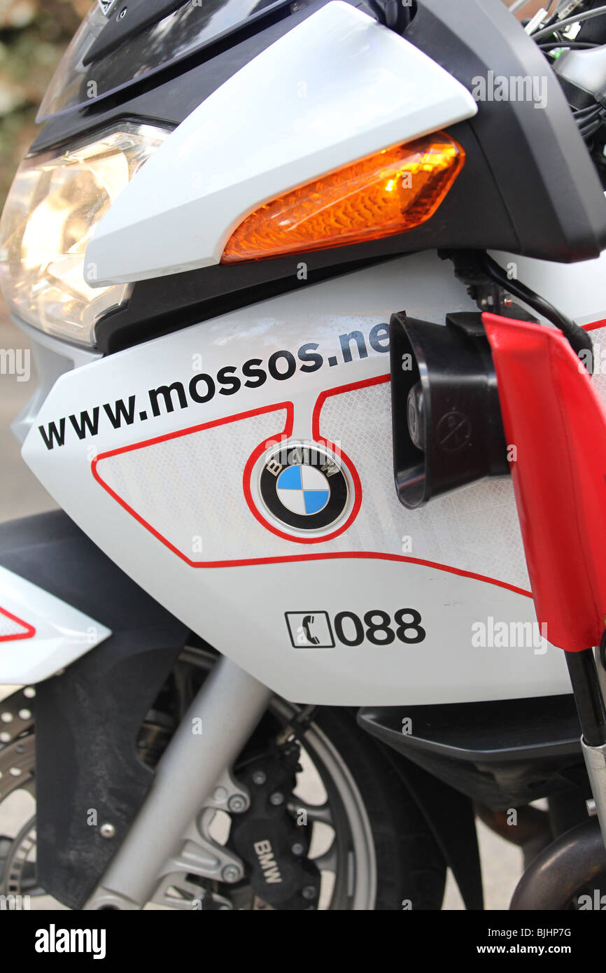 Front fairing of a Spanish Police motorbike Stock Photo