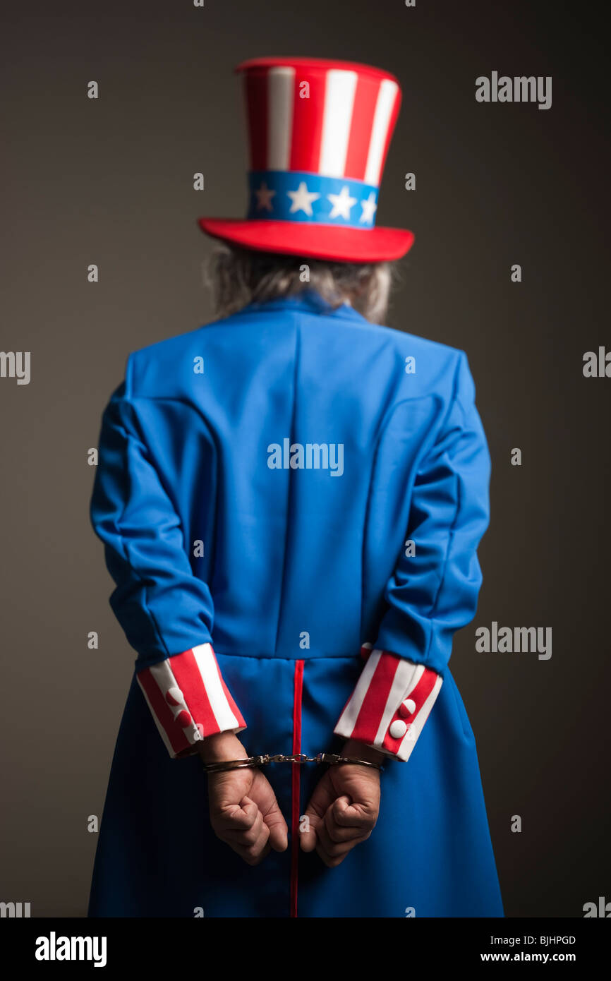uncle sam in handcuffs Stock Photo