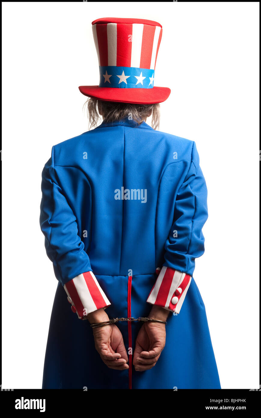 uncle sam in handcuffs Stock Photo