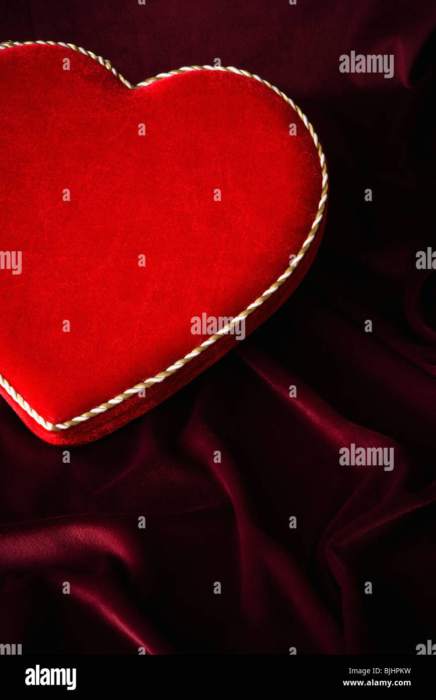 Heart shaped box of chocolates Stock Photo