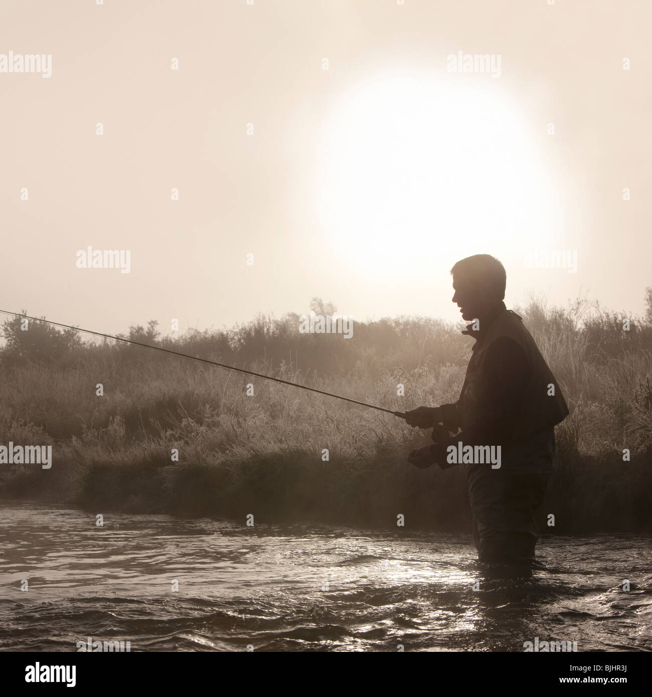 Fishing silhouette man hi-res stock photography and images - Page 2 - Alamy