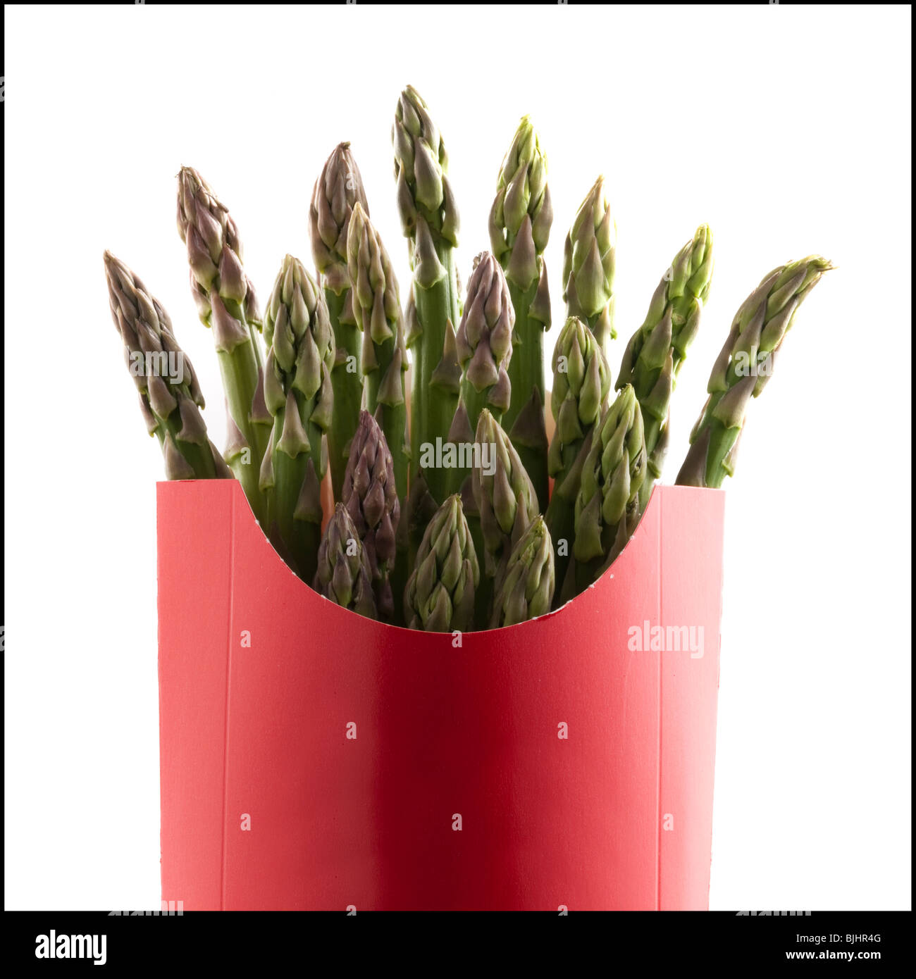 asparagus in a french fry container Stock Photo