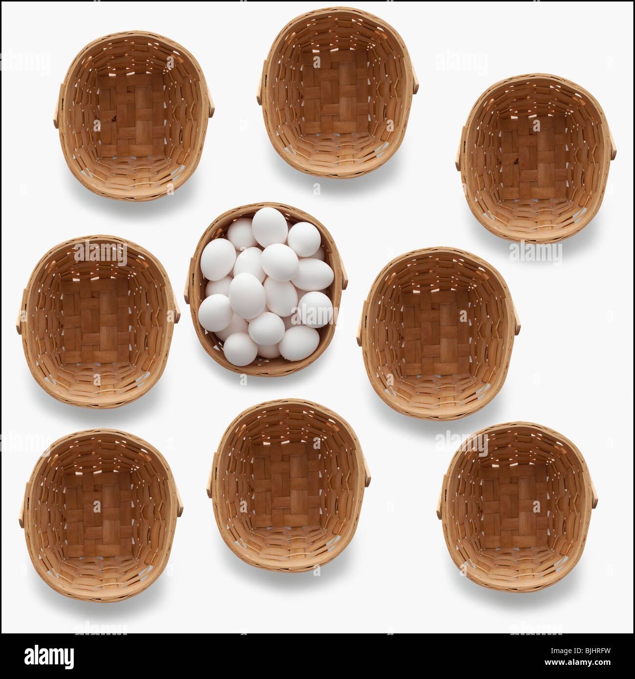 Baskets and eggs Stock Photo Alamy