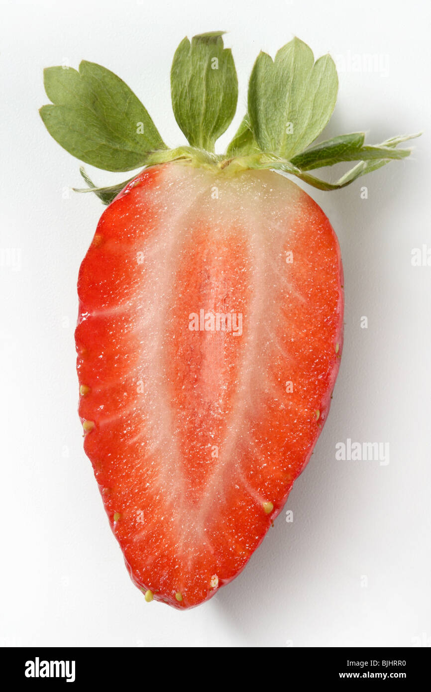Strawberry macro detail. studio shot white background Stock Photo - Alamy