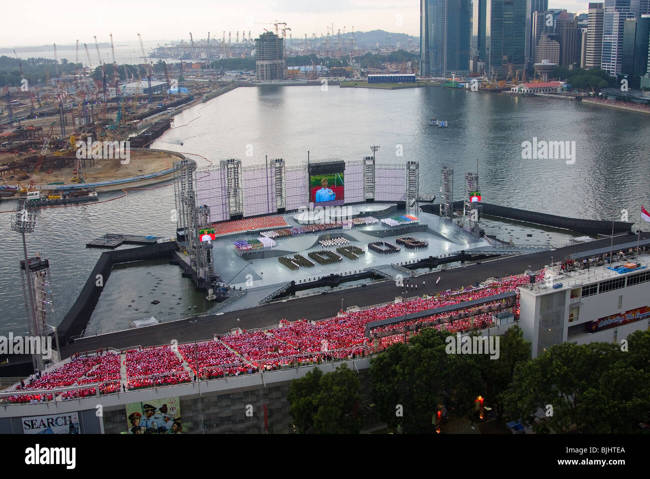 Singapore National Day Parade at the Marina Bay Waterfront platform