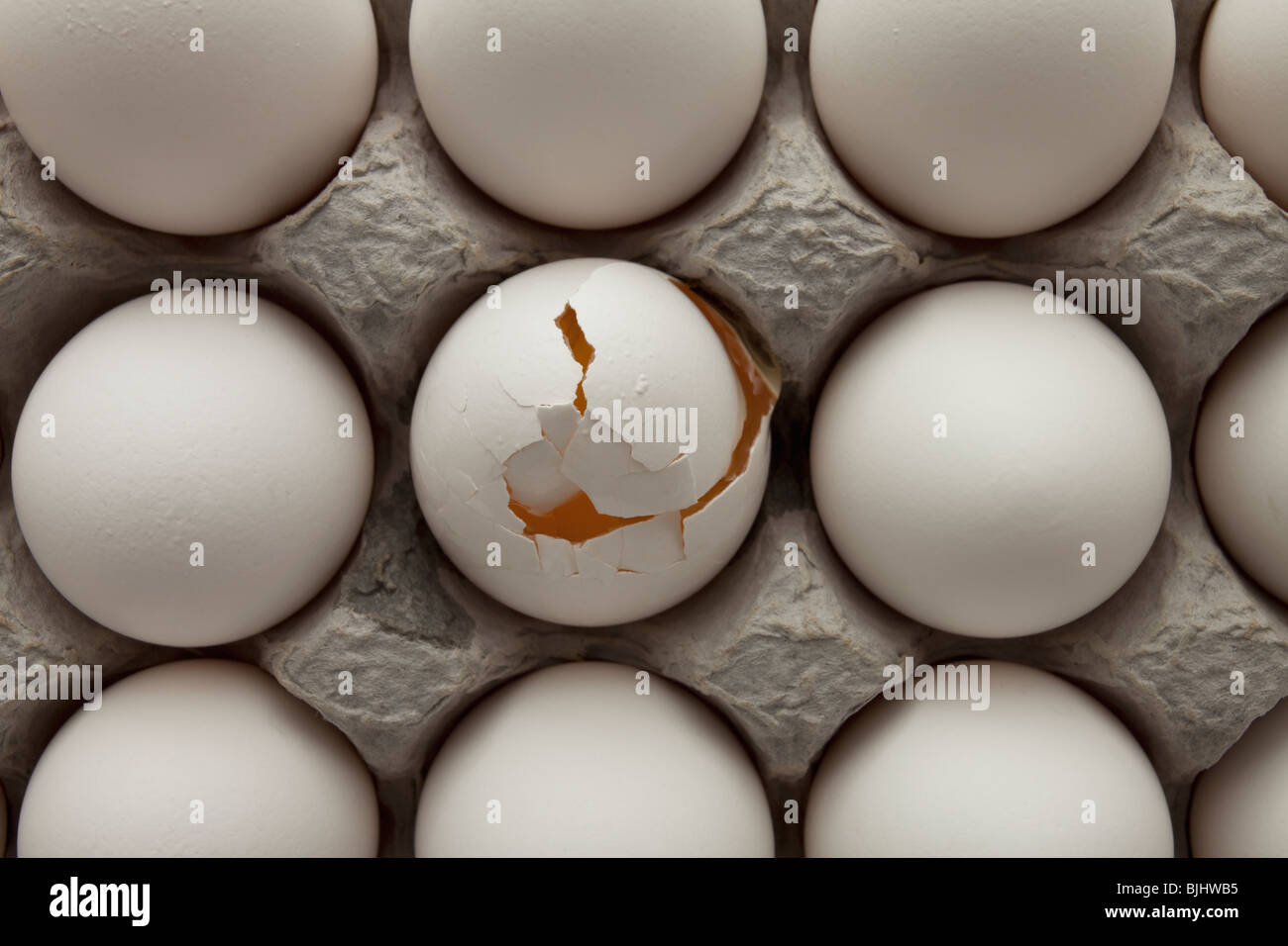 Eggs in carton Stock Photo