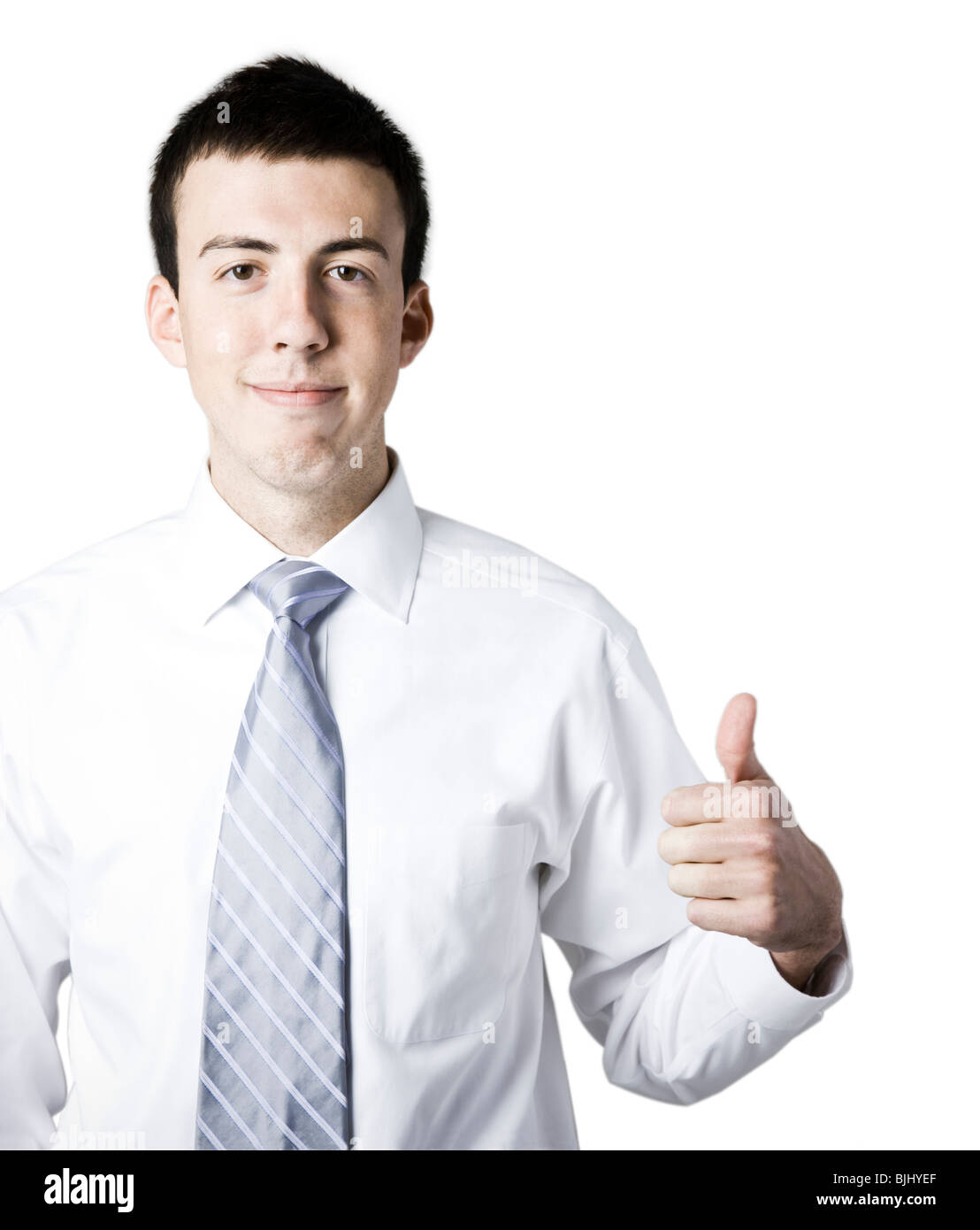 man wearing a tag that says hello, my name is Stock Photo - Alamy