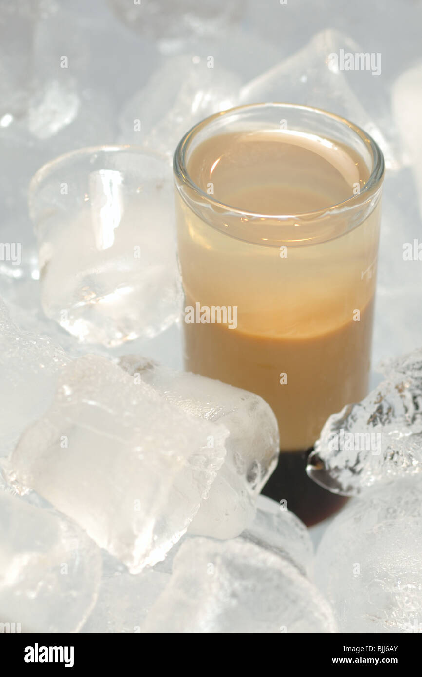 B52 cocktail served in ice with Kahlua, Baileys, Cointreau Stock Photo