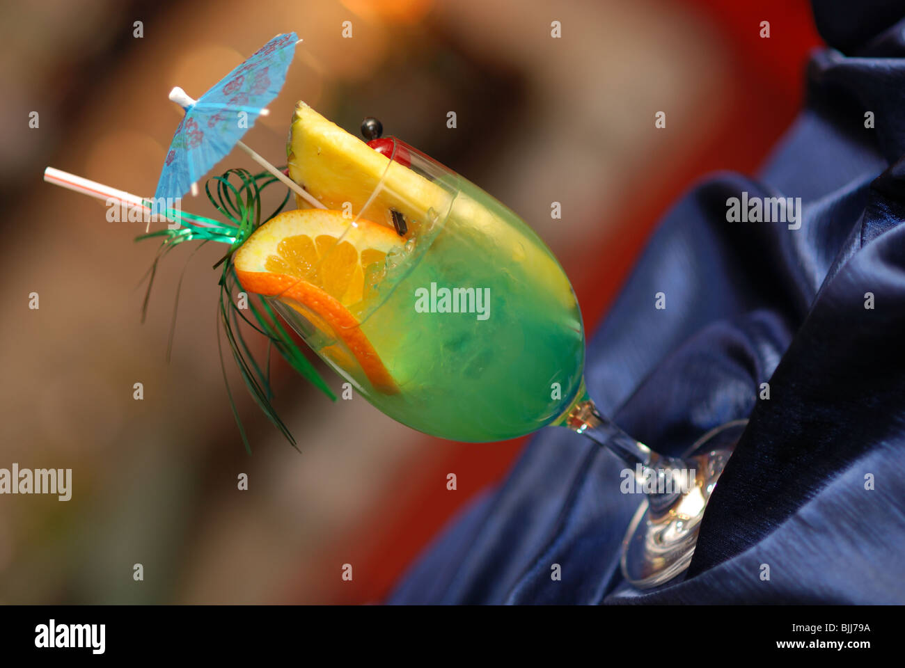 Blue Lagoon Drink with vodka, blue curacao and sprite Stock Photo Alamy