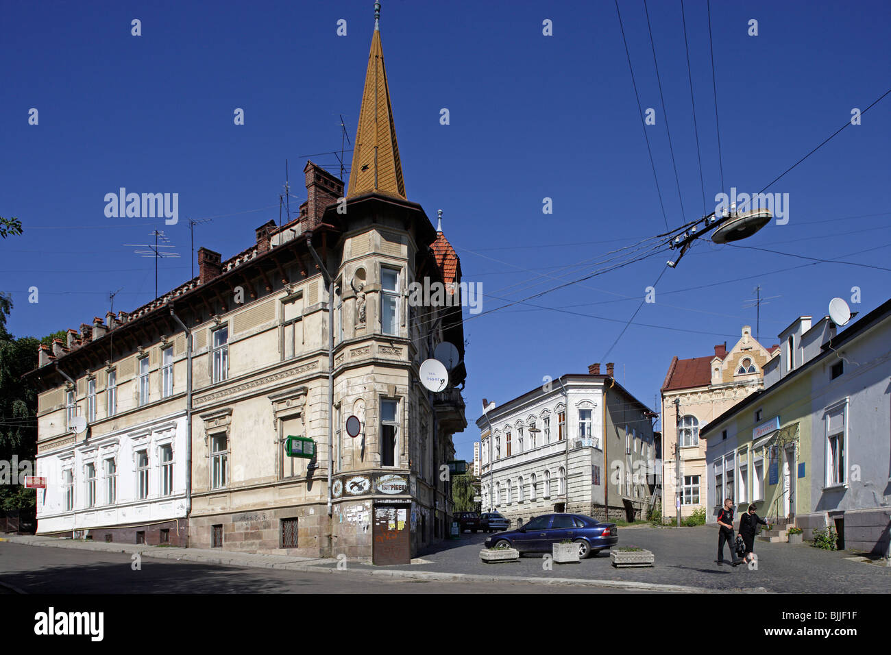 Drohobych,Drohobycz,Old town,typical houses,Lviv/Lvov Oblast,Western Ukraine Stock Photo