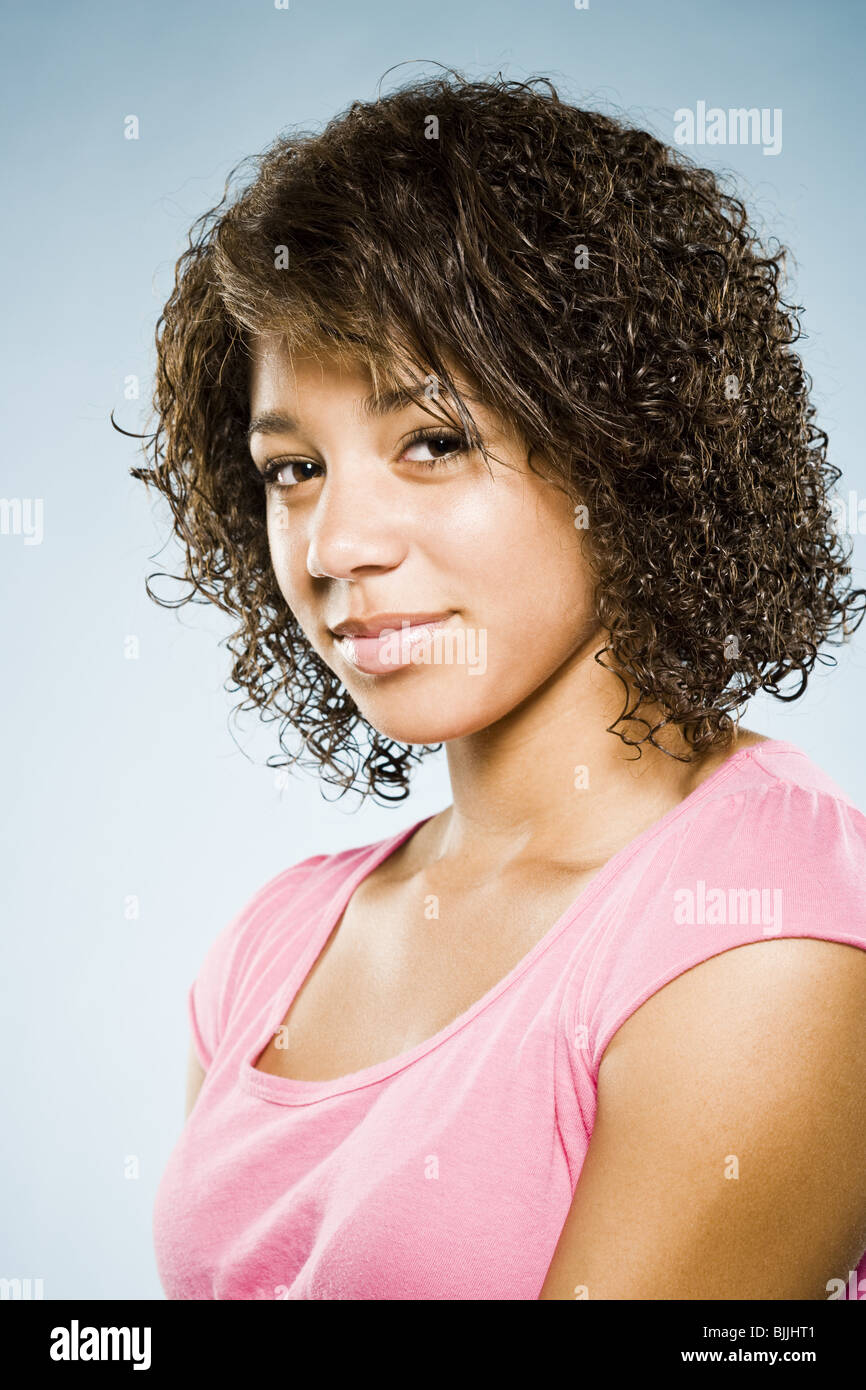 Girl with braces smiling Stock Photo Alamy