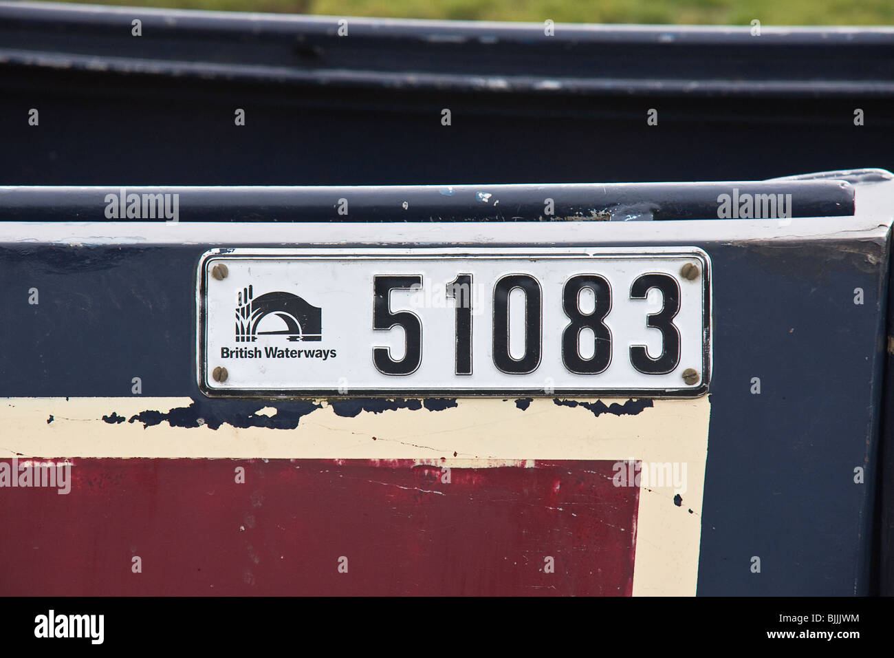 Boat License number, British waterways. Stock Photo
