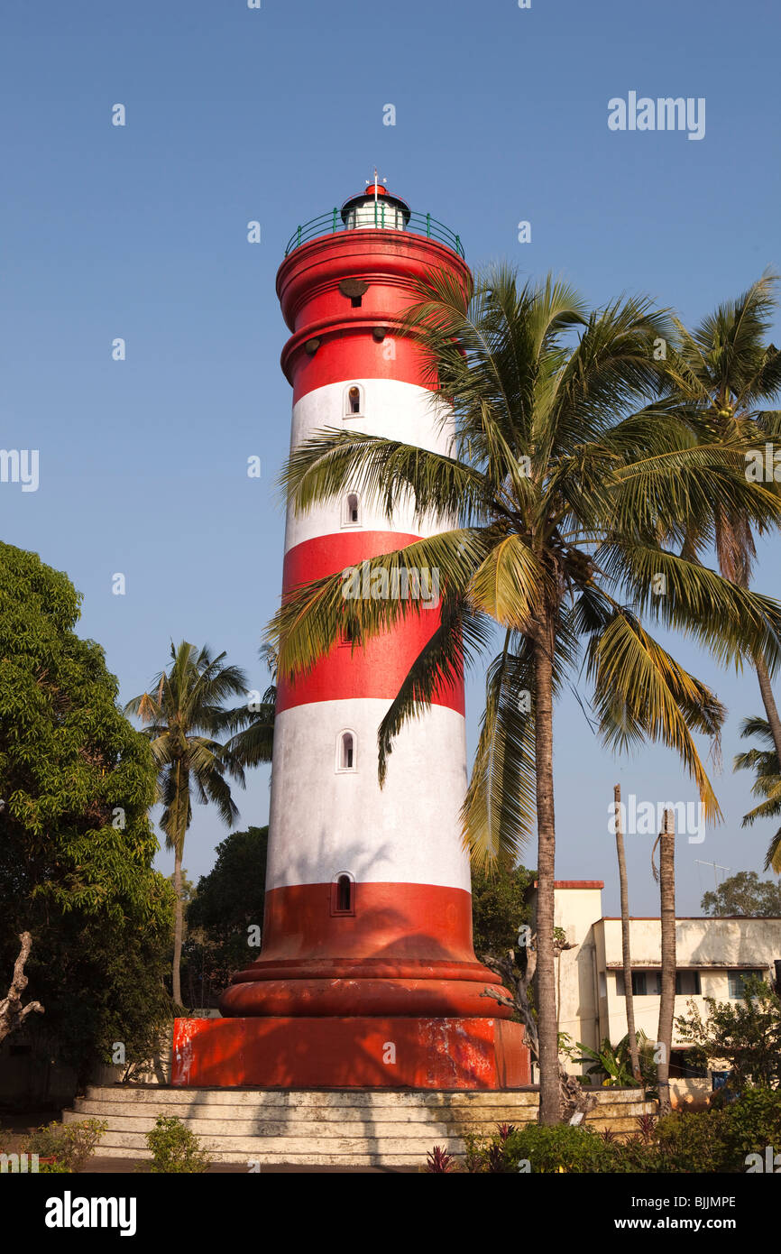 Lighthouse red white south india hires stock photography and images
