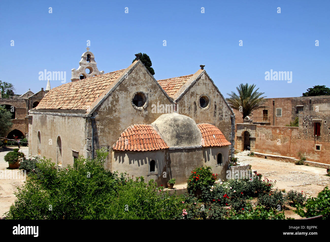 Abbey church, Arkadi Monastery, Moni Arkadi, National Monument, Crete, Greece, Europe Stock Photo