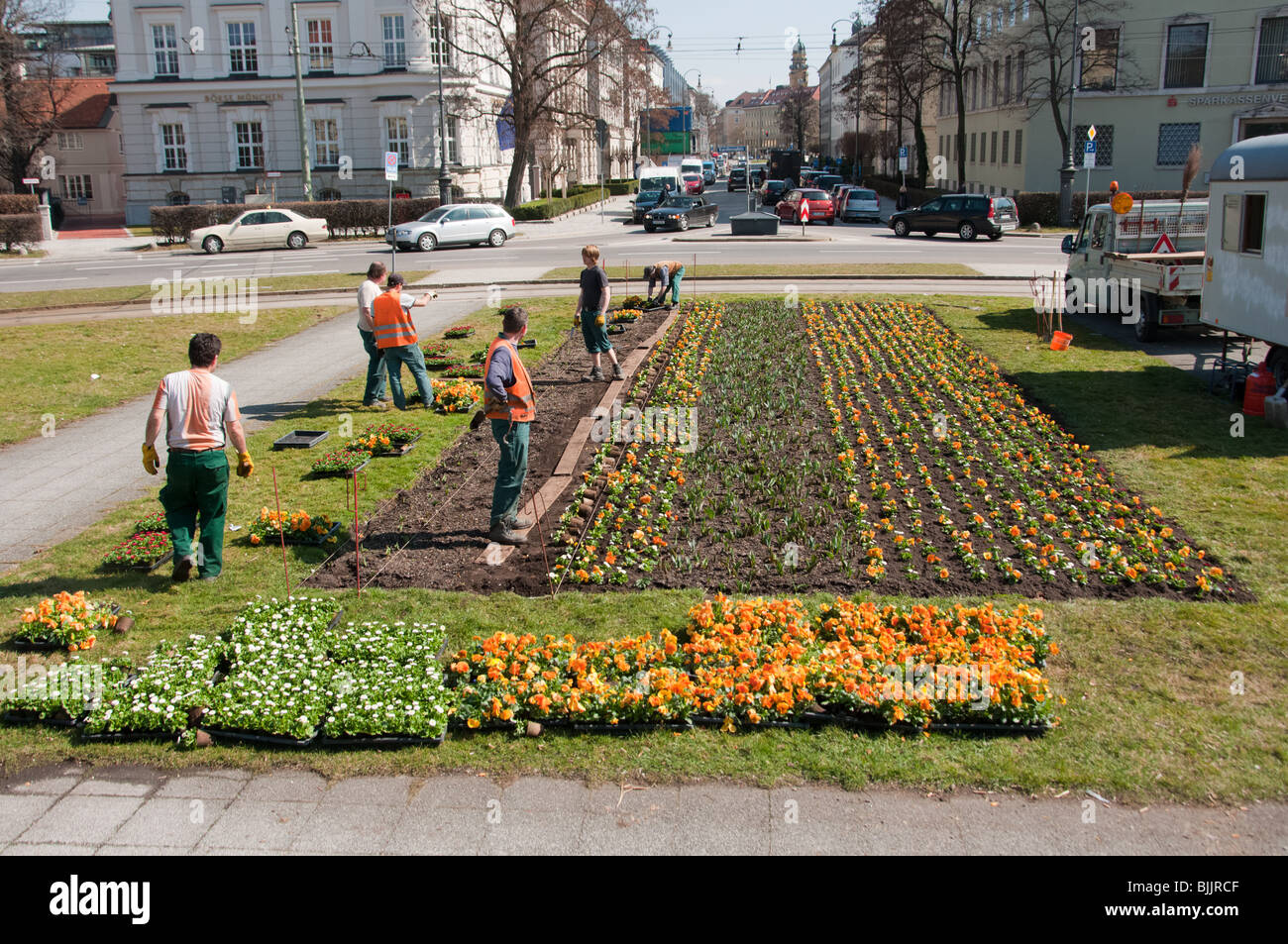 Munich gardeners Stock Photo