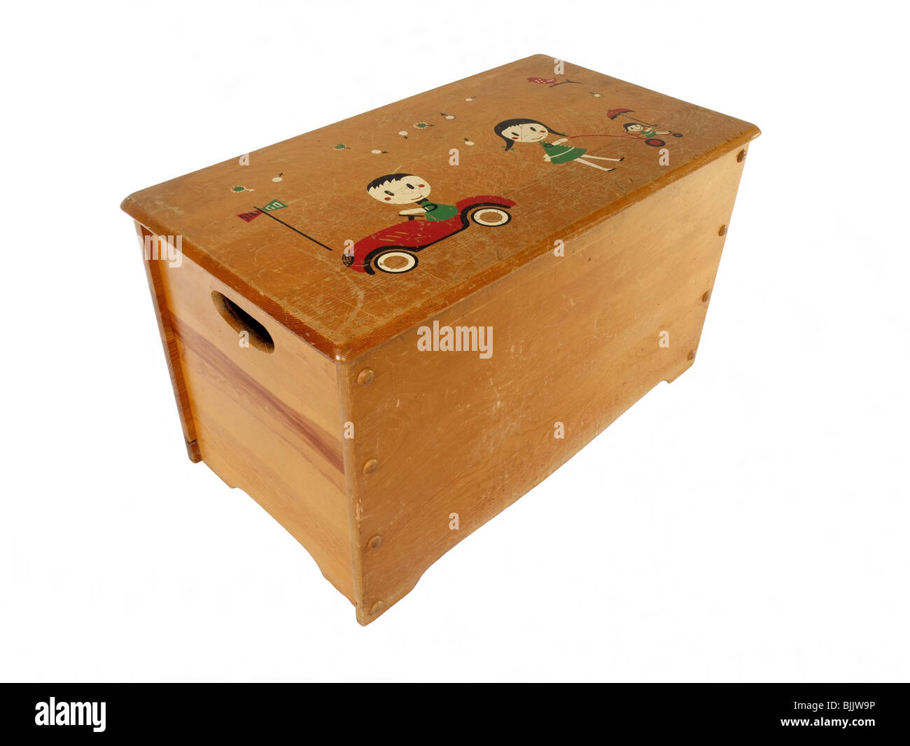 Vintage wooden toy box from the 1950's Stock Photo - Alamy