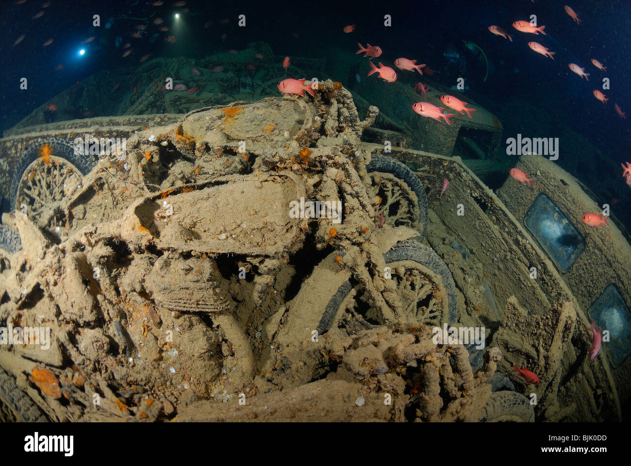 Wreck of the Thistlegorm in the Red Sea, off Egypt. Stock Photo