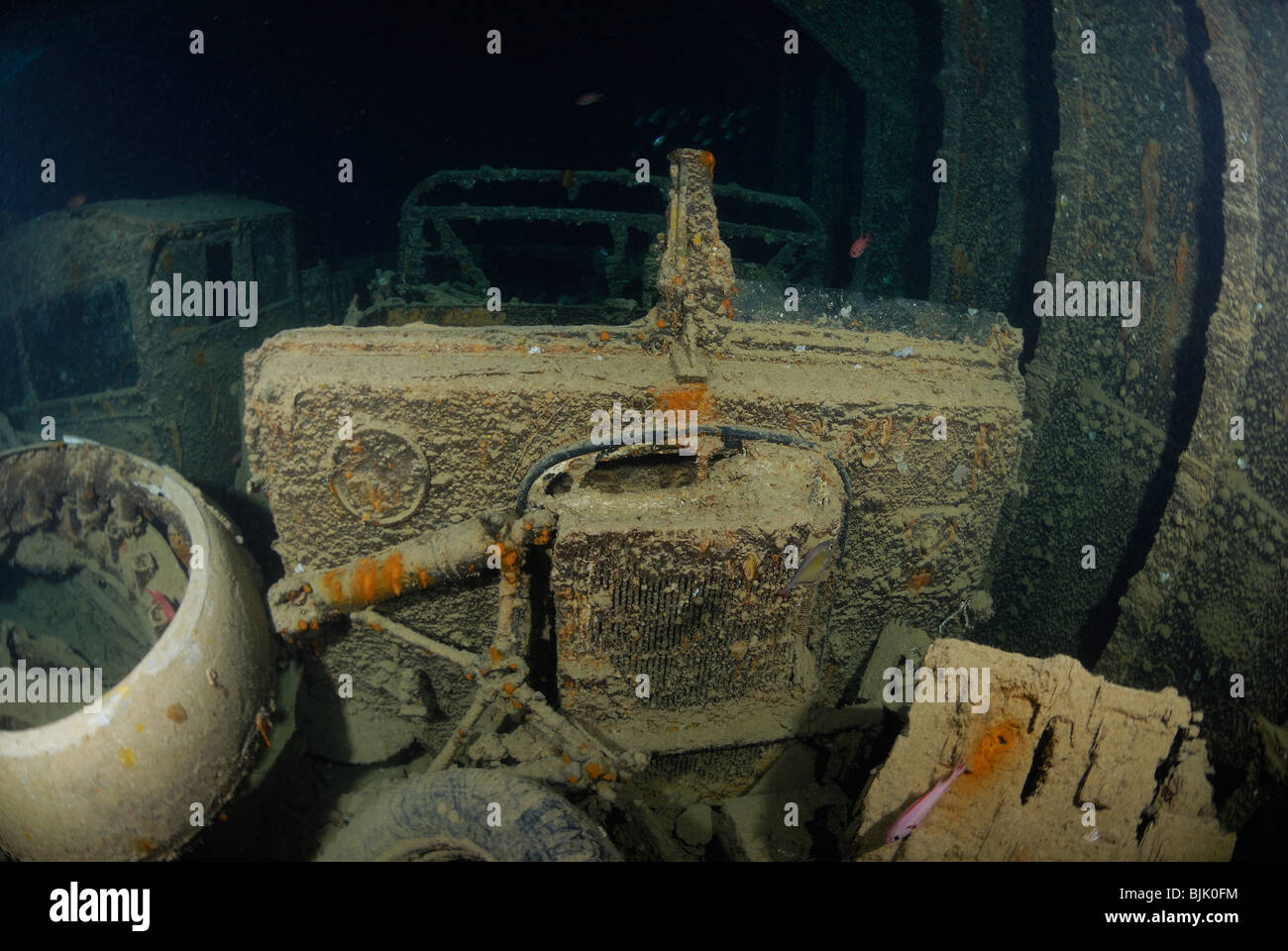 Wreck of the Thistlegorm in the Red Sea, off Egypt. Stock Photo