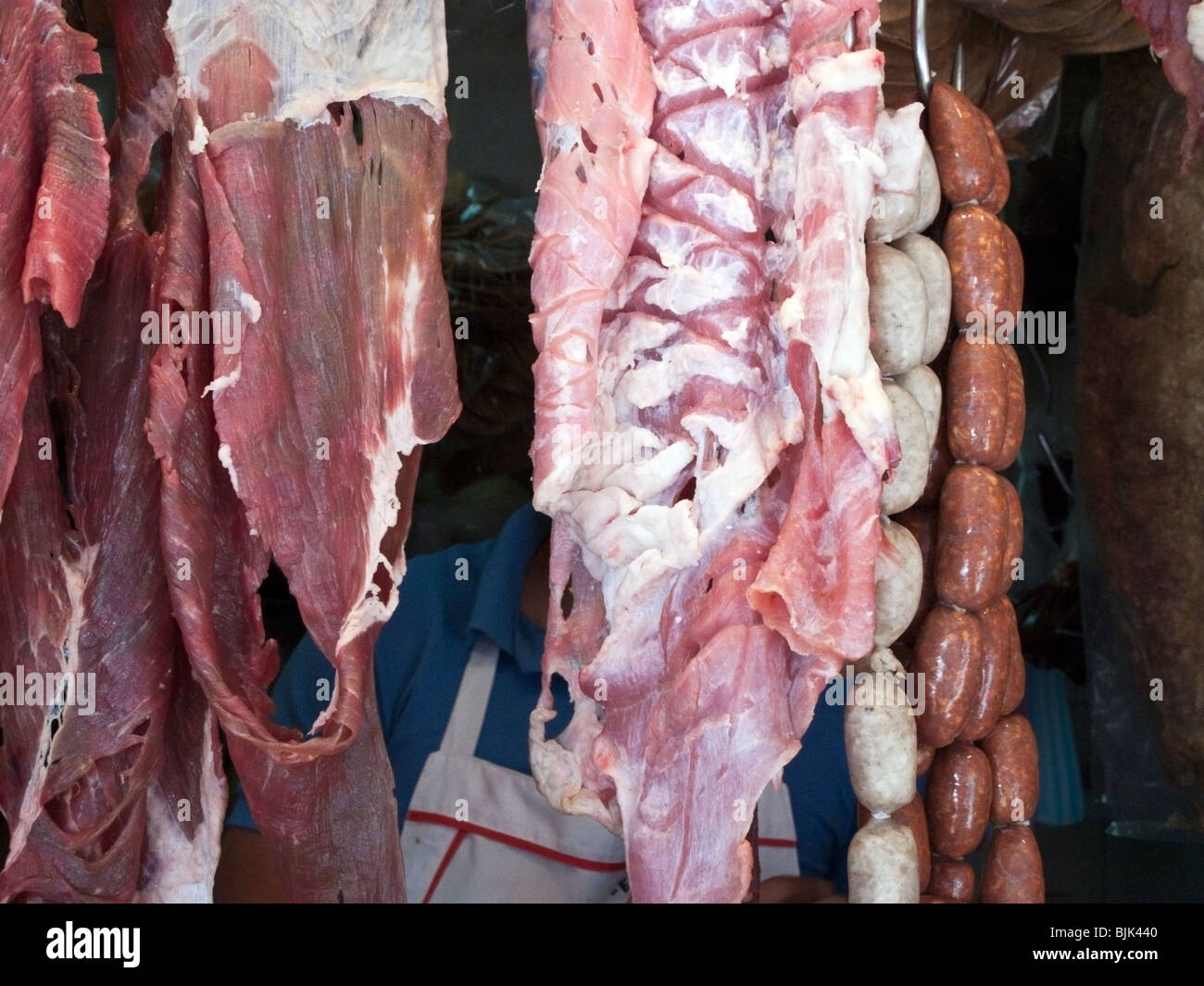 Fresh Red Meat Hanging on Metal Hooks Stock Photo - Image of carcass, food:  67935718
