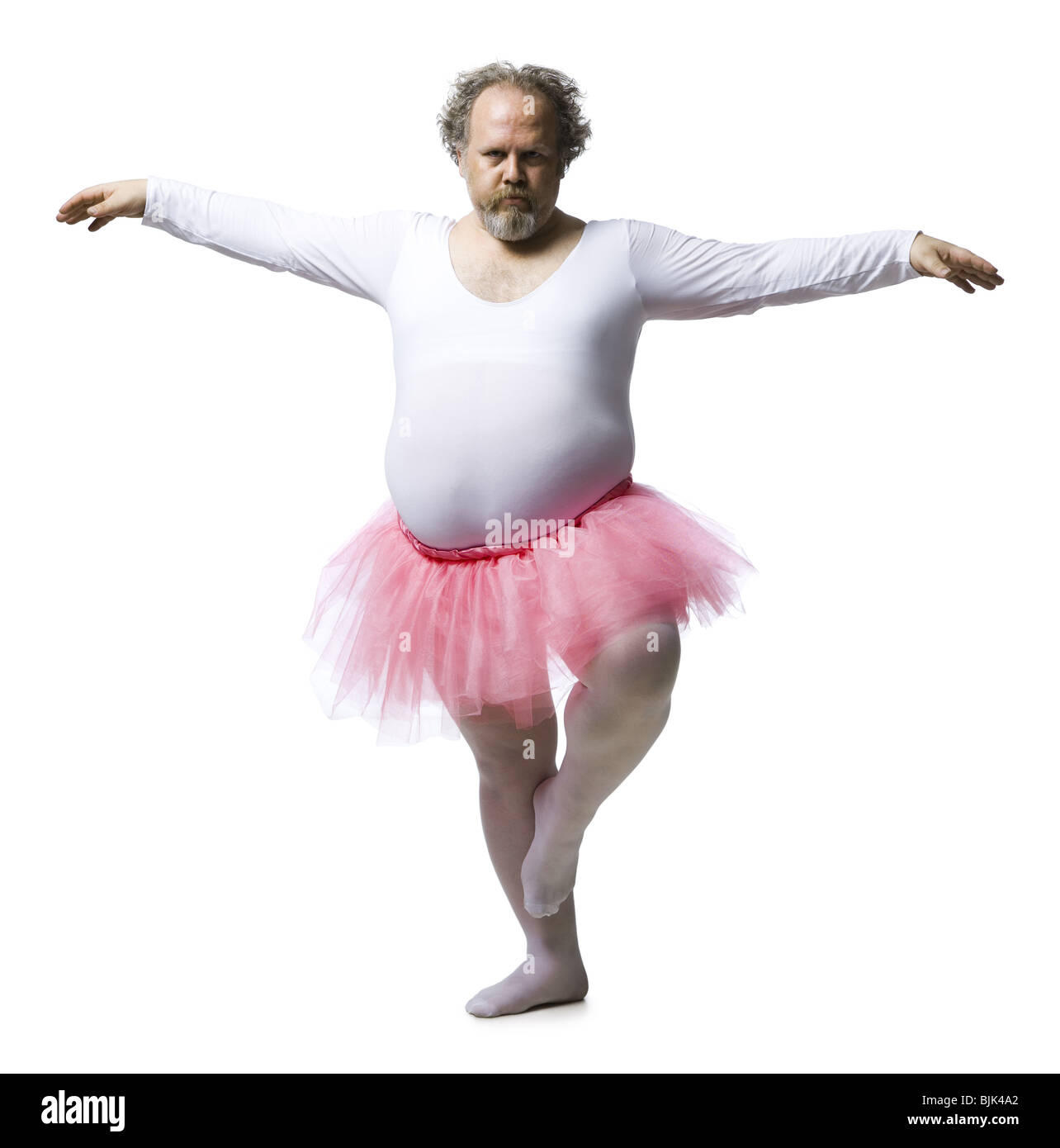 Obese man in tutu dancing Stock Photo - Alamy