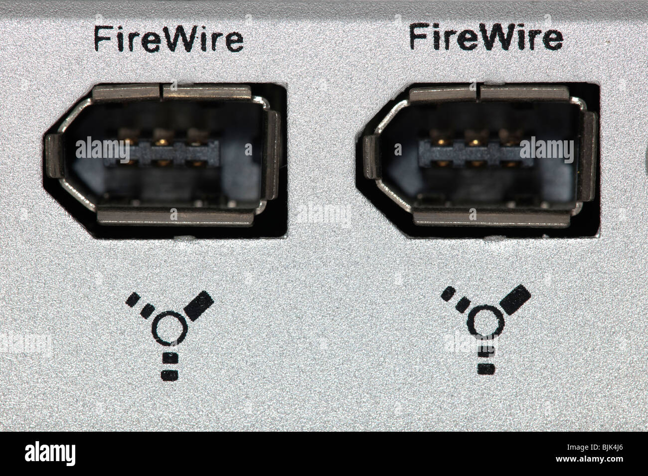 Two firewire ports Stock Photo
