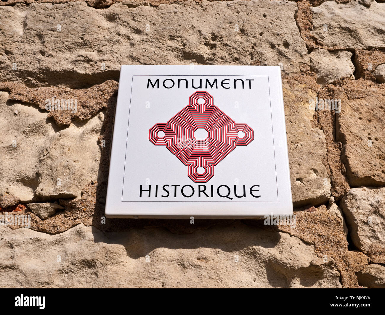 Monument Historique - Historic Monument sign - France. Stock Photo