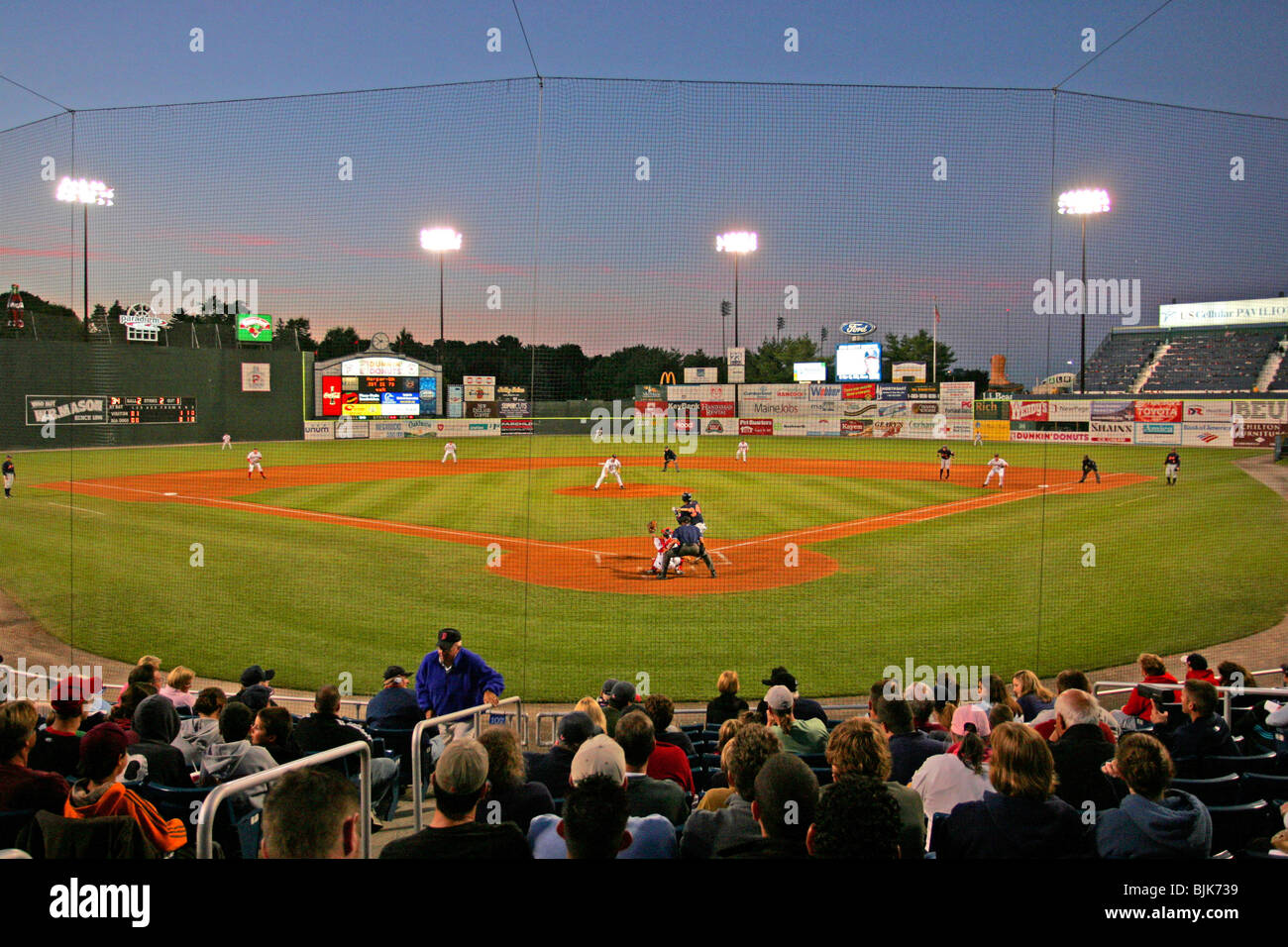 Sea Dogs baseball at Hadlock Field, Portland, Maine, New England, USA Stock Photo
