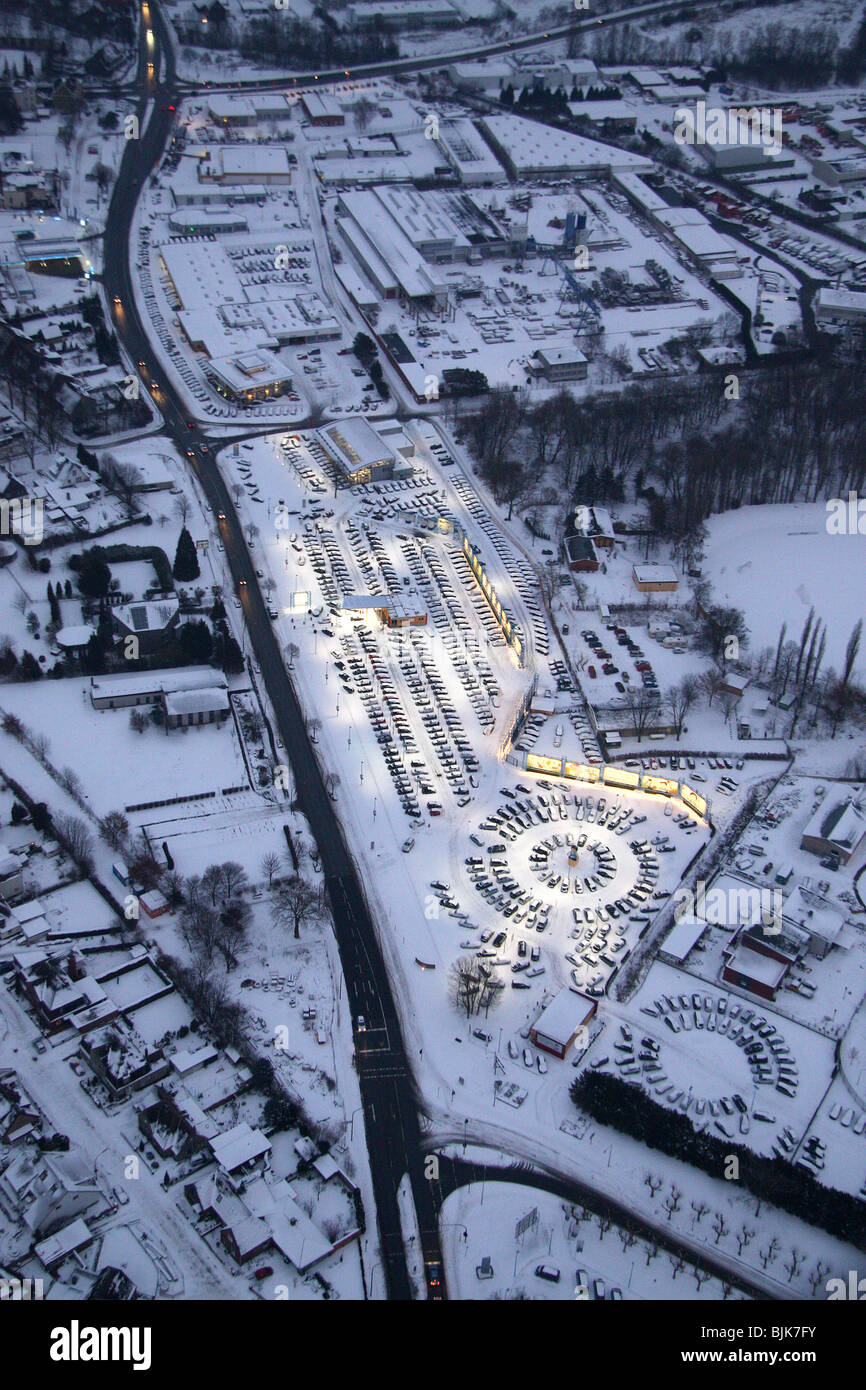 Aerial photo, Bockum-Hoevel car dealer, Radbod VW Potthoff, Hamm, Ruhr area, North Rhine-Westphalia, Germany, Europe Stock Photo