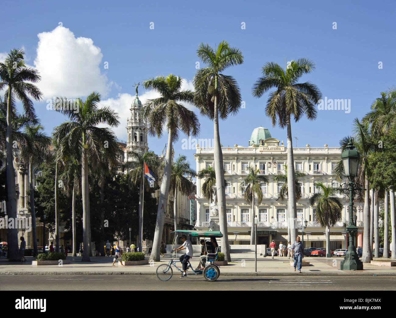 View of the Hotel Inglaterra, Habana Vieja, Havana, Cuba, Caribbean Stock Photo