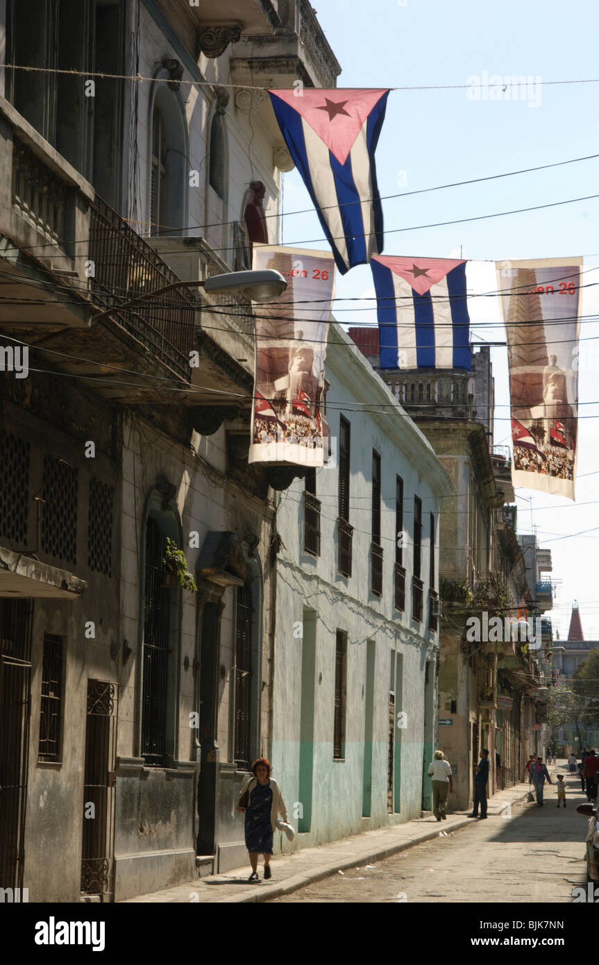 Street view in Centro Habana, Havana, Cuba, Caribbean Stock Photo