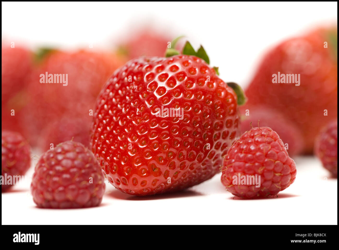 Strawberry and raspberry Stock Photo Alamy