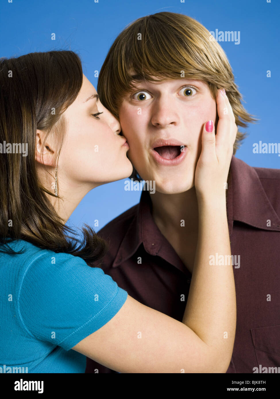 Surprise kiss on cheek hi res stock photography and images Alamy Surprise kiss on cheek hi res stock photography and images Alamy