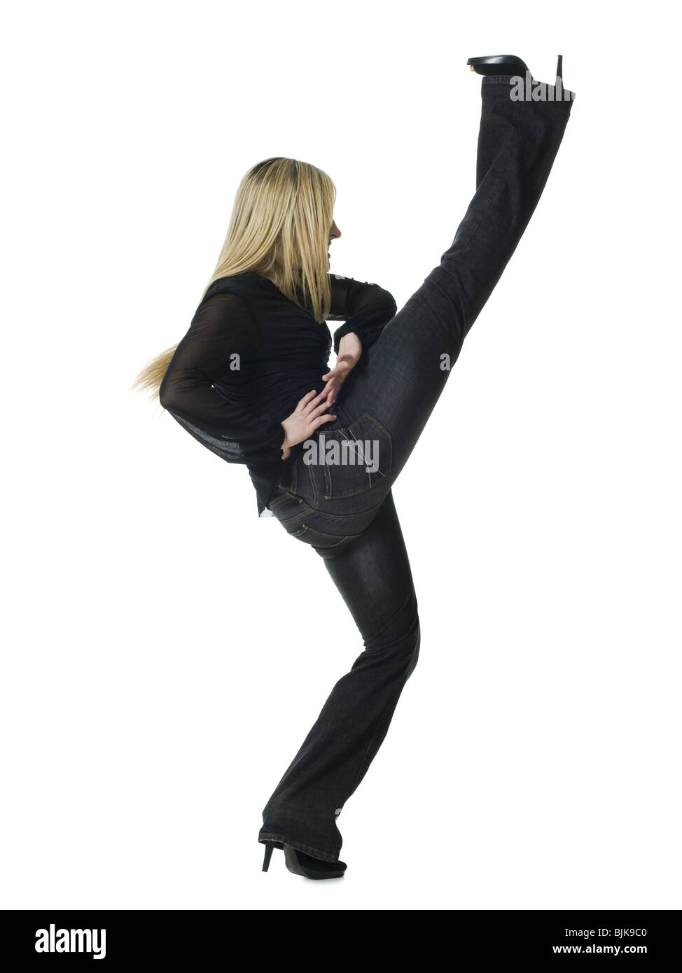 Kicking leg up hires stock photography and images Alamy