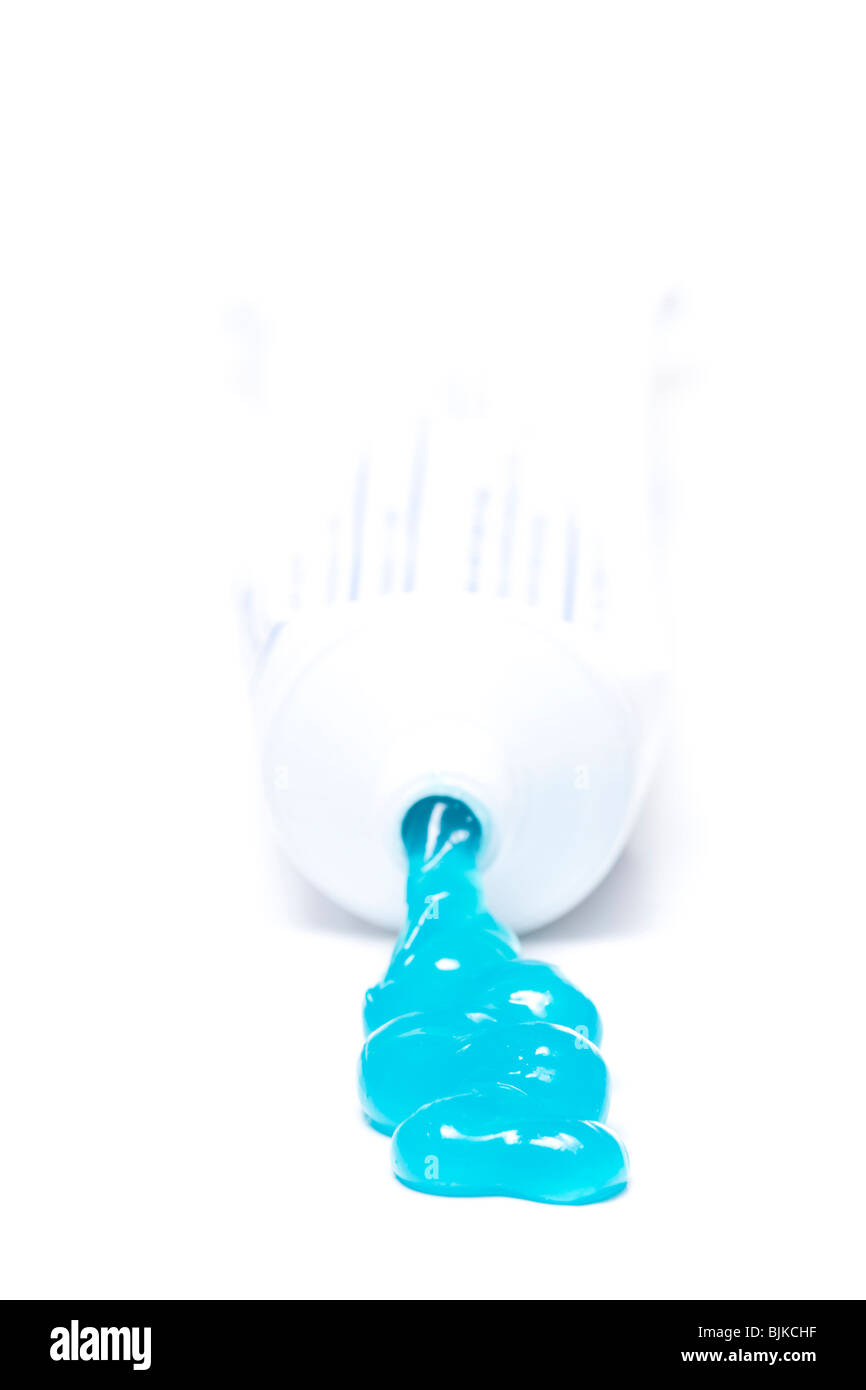 Toothpaste spilling out of tube Stock Photo Alamy