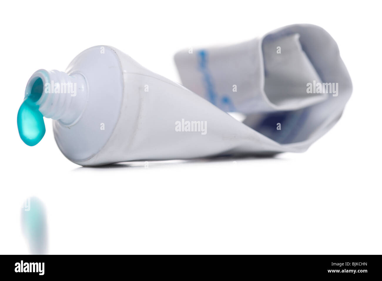 Toothpaste tube with dripping toothpaste Stock Photo Alamy