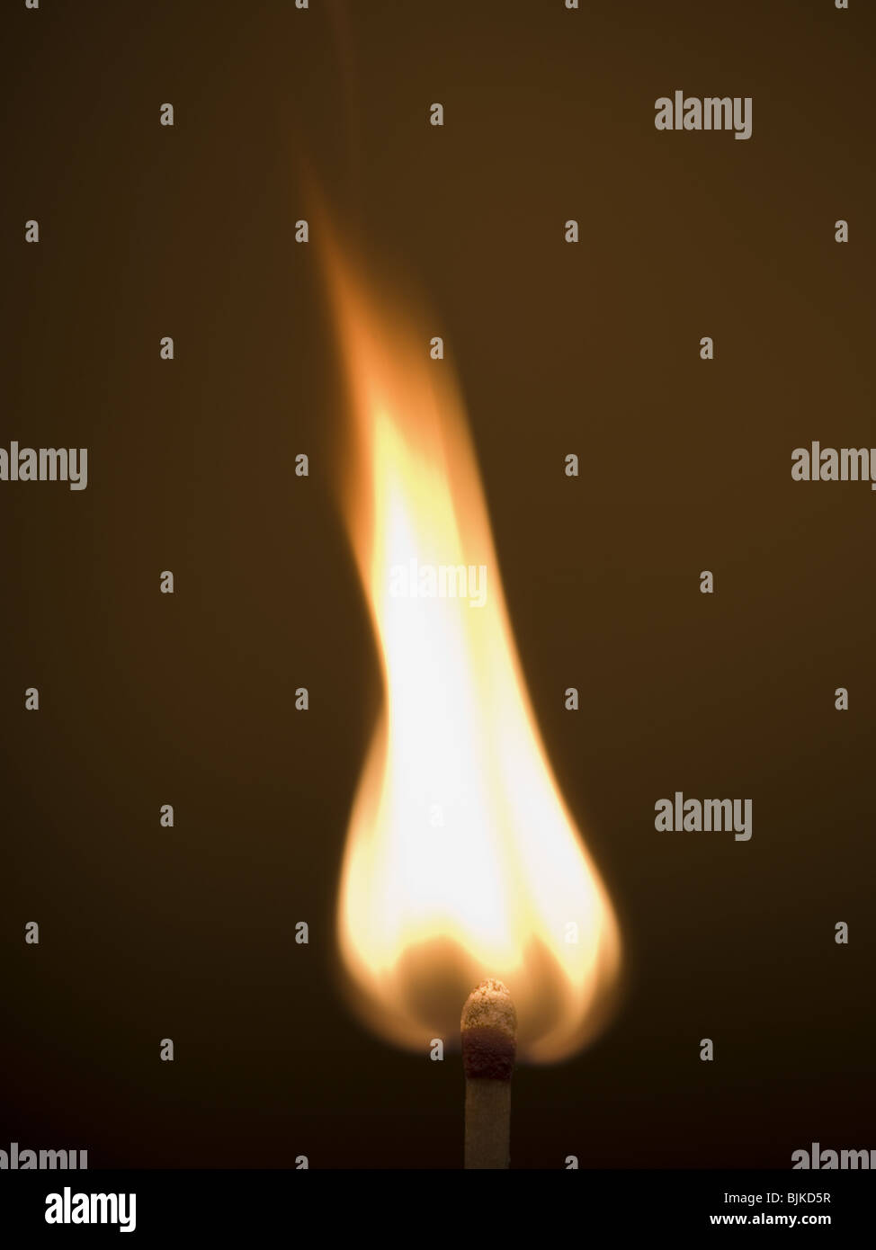 Closeup of burning match Stock Photo