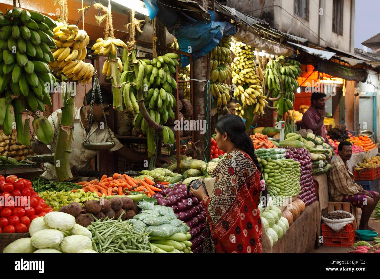 Chalai market, Trivandrum, Thiruvananthapuram, Kerala state, India, Asia Stock Photo